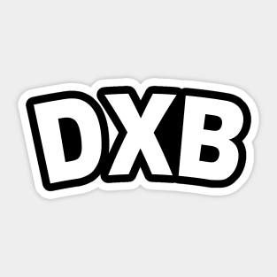 DXB Bold White Sticker